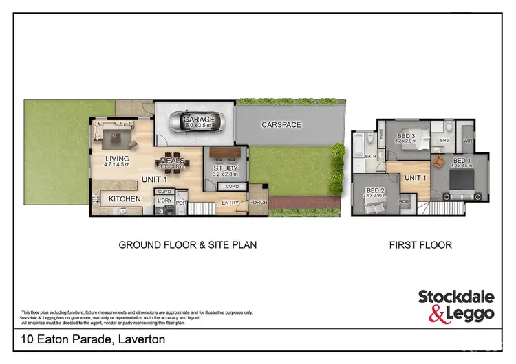 Floorplan of Homely townhouse listing, 1/10 Eaton Parade, Laverton VIC 3028