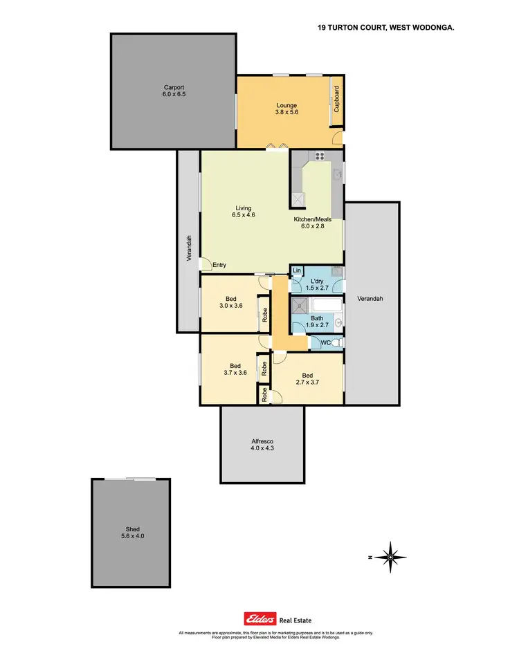 Floorplan of Homely house listing, 19 Turton Court, Wodonga VIC 3690