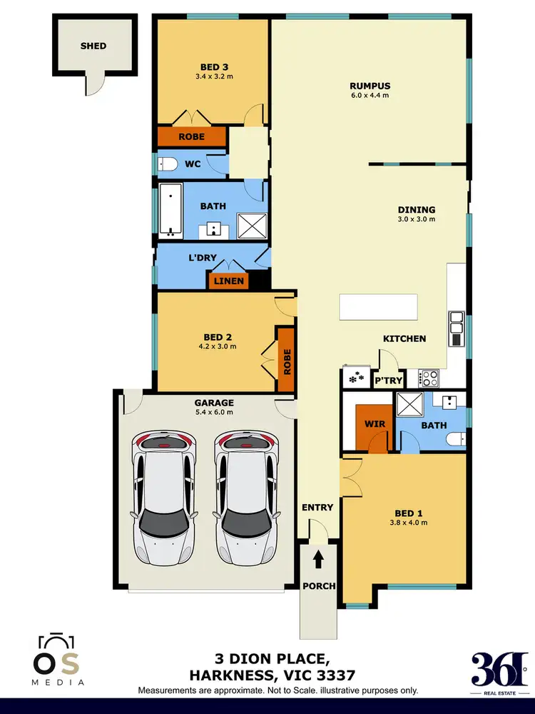 Floorplan of Homely house listing, 3 Dion Place, Harkness VIC 3337