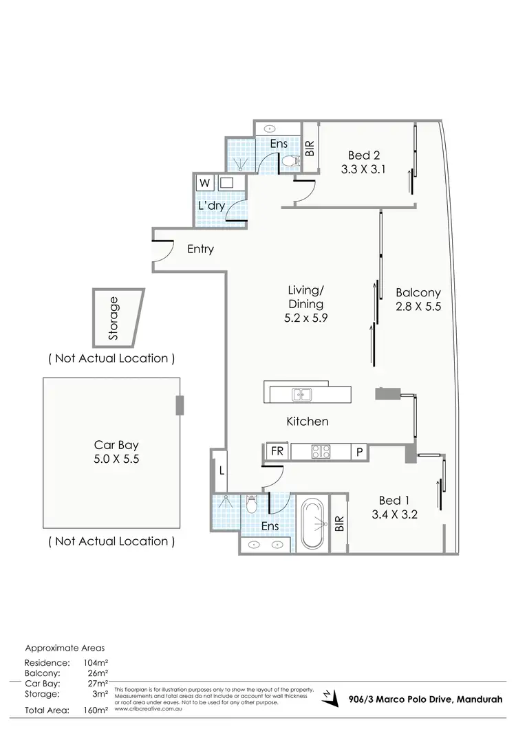 Floorplan of Homely apartment listing, 906/3 Marco Polo Drive, Mandurah WA 6210