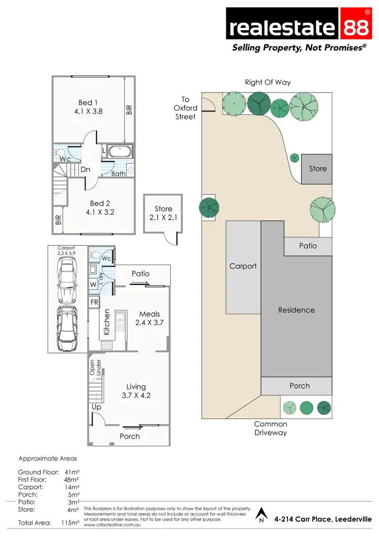 Floorplan of Homely townhouse listing, 4/214 Carr Place, Leederville WA 6007