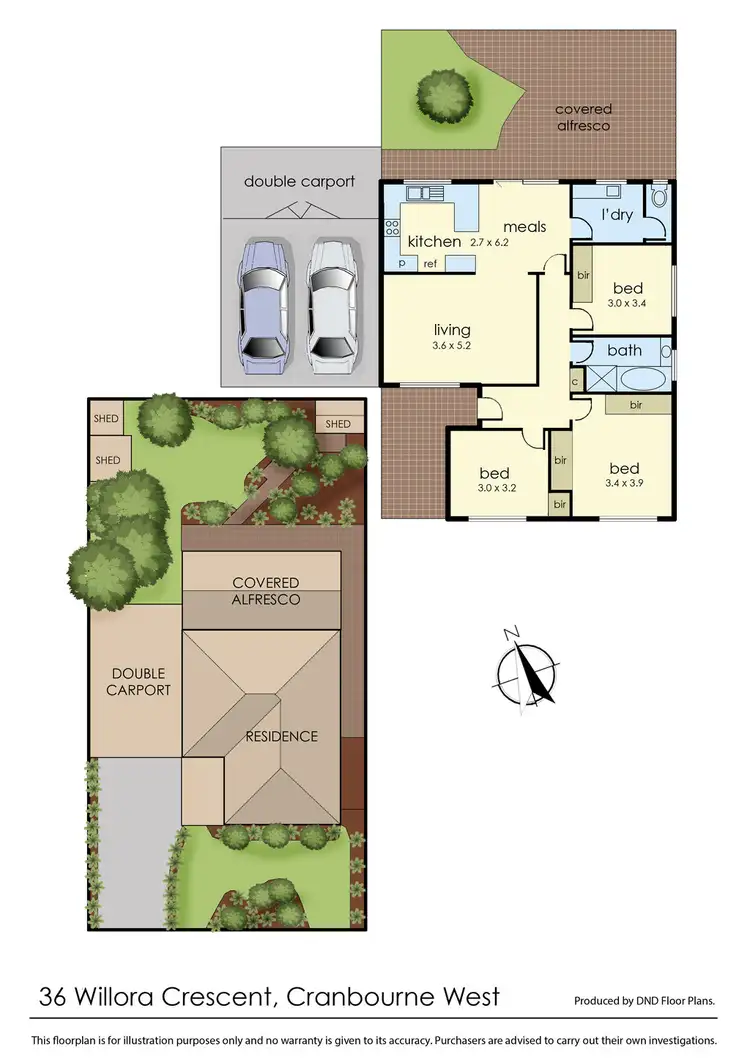 Floorplan of Homely house listing, 36 Willora Crescent, Cranbourne West VIC 3977