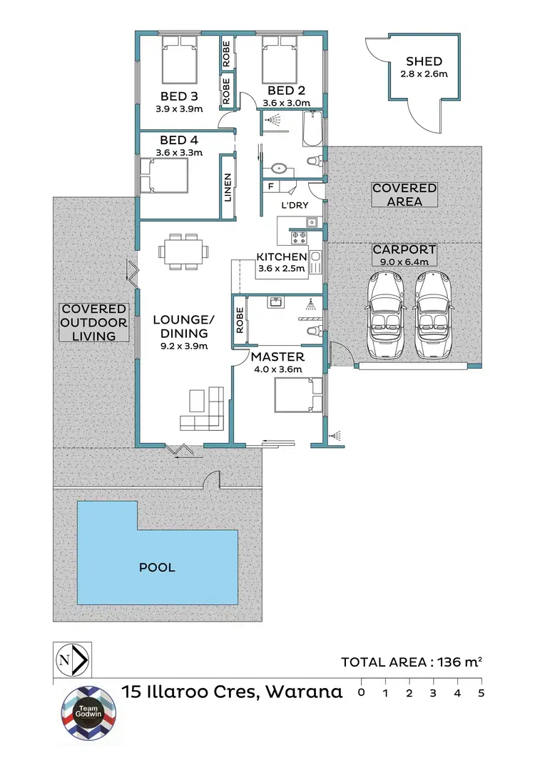 Floorplan of Homely house listing, 15 Ilaroo Crescent, Warana QLD 4575