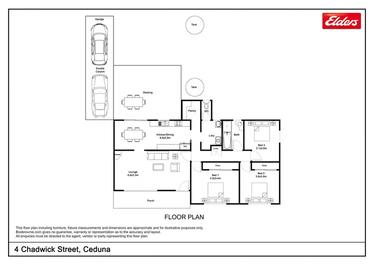 Floorplan of Homely house listing, 4 Chadwick Street, Ceduna SA 5690