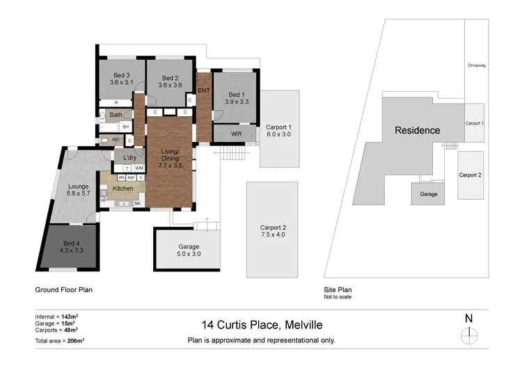 Floorplan of Homely house listing, 14 Curtis Place, Melville WA 6156