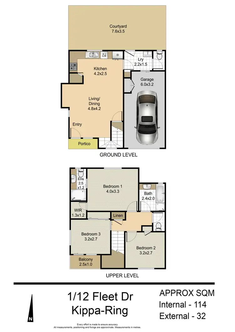 Floorplan of Homely townhouse listing, 1/12-14 Fleet Drive, Kippa-ring QLD 4021