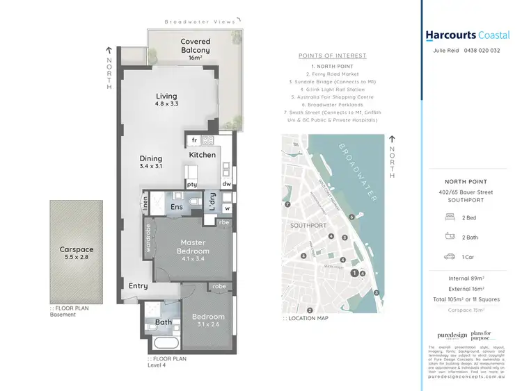 Floorplan of Homely apartment listing, 402/65 Bauer Street, Southport QLD 4215