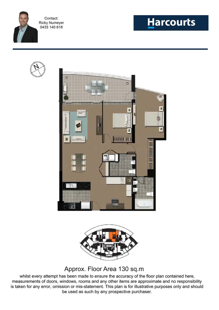 Floorplan of Homely apartment listing, 504/22 Surf Parade, Broadbeach QLD 4218
