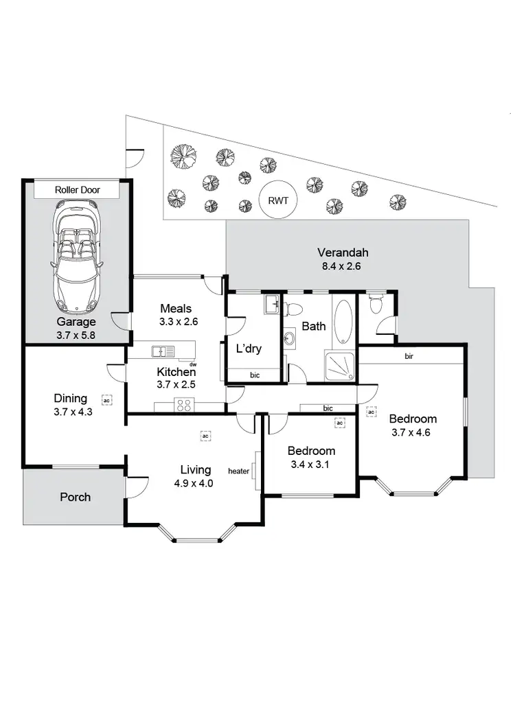 Floorplan of Homely unit listing, 2/6A Whitington Avenue, Glen Osmond SA 5064