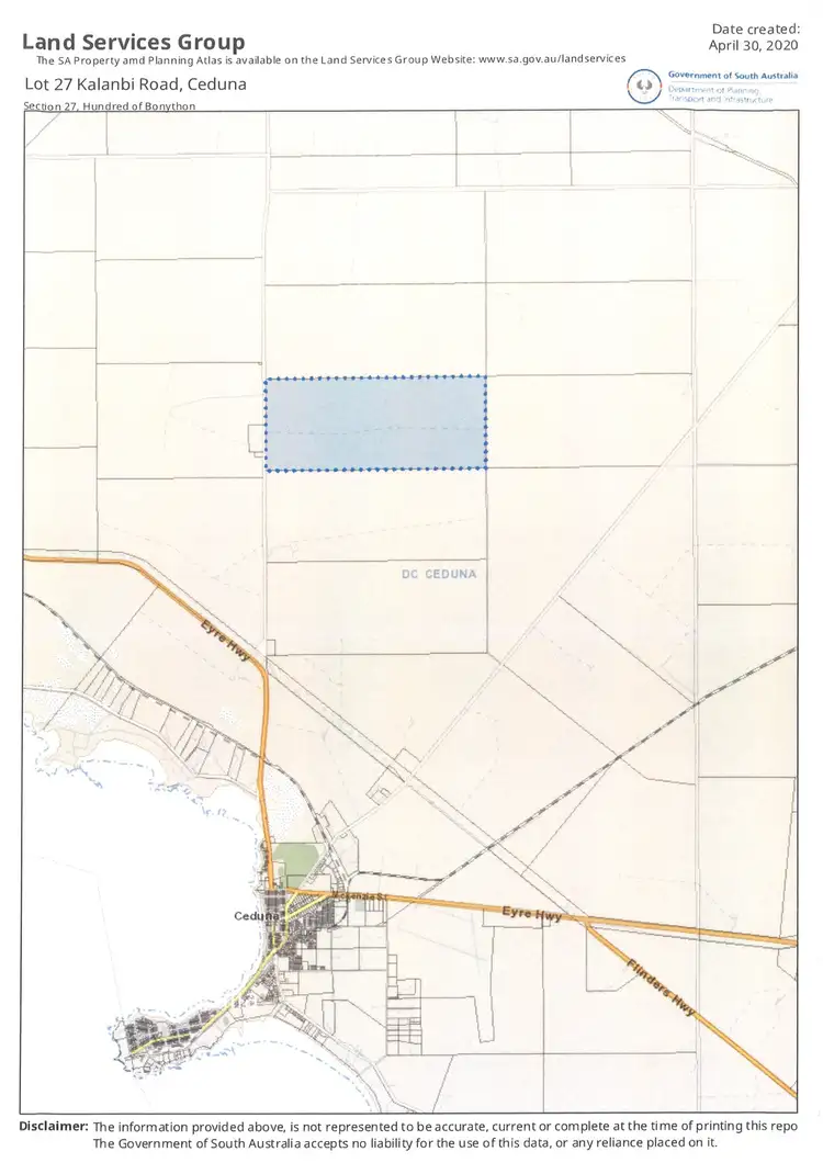 Floorplan of Homely rural property listing, Section 27, Hundred of Bonython, Ceduna SA 5690