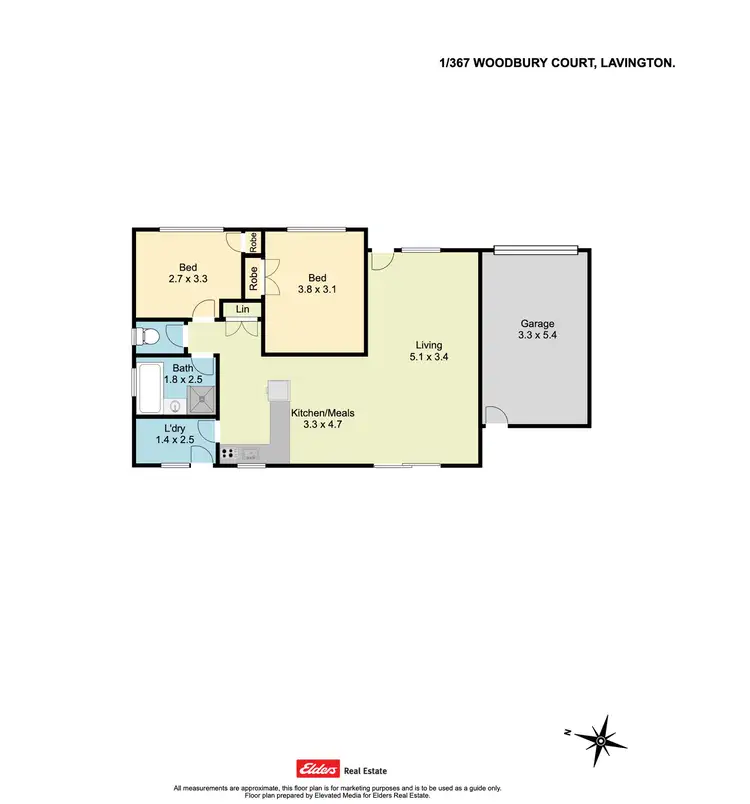 Floorplan of Homely unit listing, 1/567 Woodbury Court, Lavington NSW 2641
