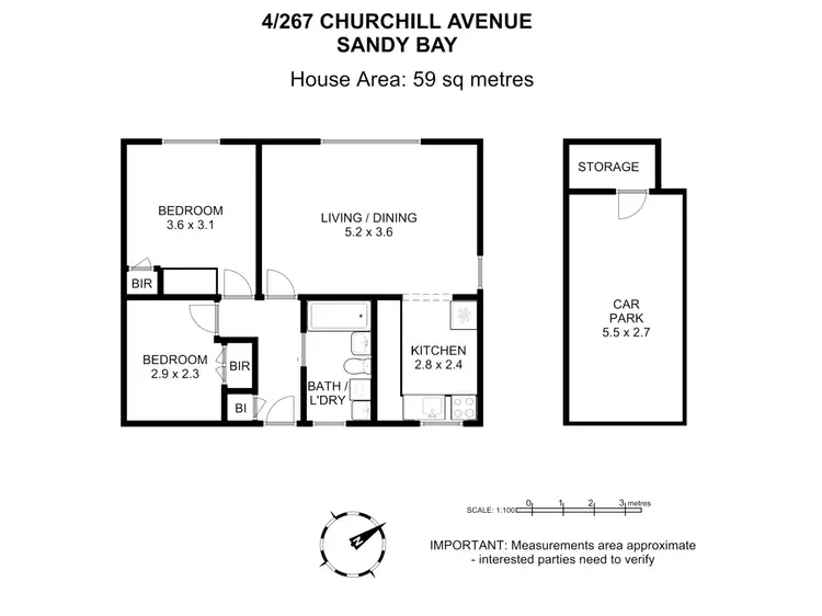 Floorplan of Homely unit listing, 4/267 Churchill Avenue, Sandy Bay TAS 7005