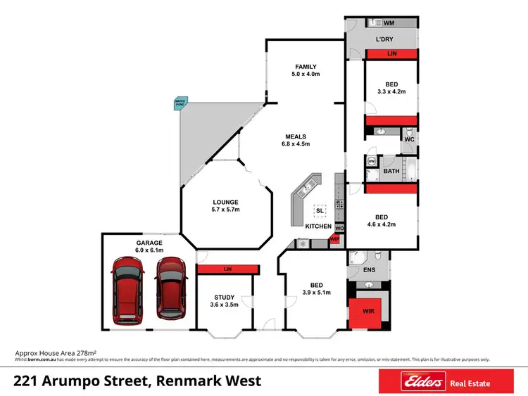 Floorplan of Homely house listing, 221 Arumpo Street, Renmark SA 5341