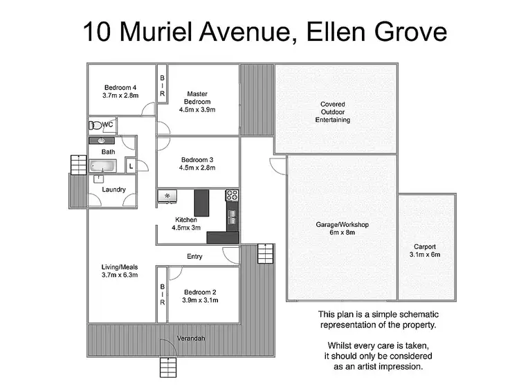 Floorplan of Homely house listing, 10 Muriel Avenue, Ellen Grove QLD 4078