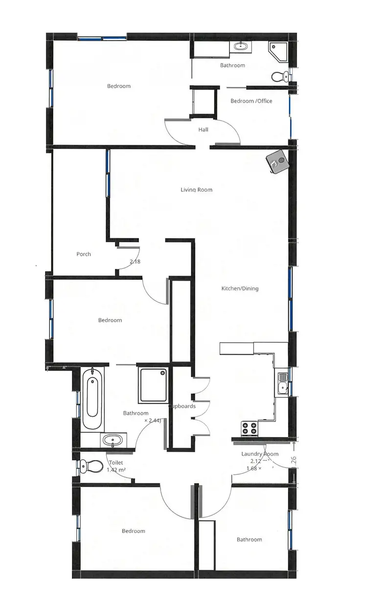 Floorplan of Homely rural property listing, 'Bonnie Doo' 2686 Mary Gilmore Way, Temora NSW 2666