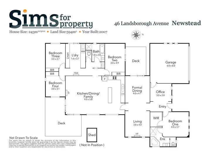 Floorplan of Homely house listing, 46 Landsborough Avenue, Newstead TAS 7250