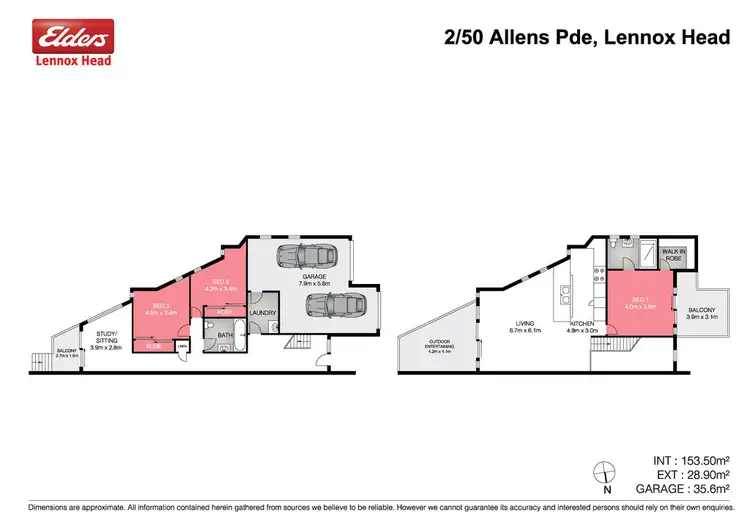 Floorplan of Homely semi-detached listing, 2/50 Allens Parade, Lennox Head NSW 2478