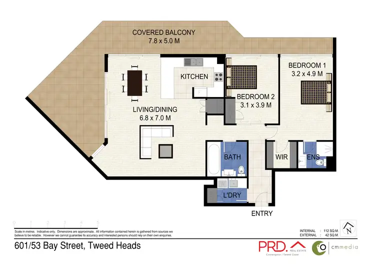 Floorplan of Homely unit listing, 601/53 Bay Street, Tweed Heads NSW 2485