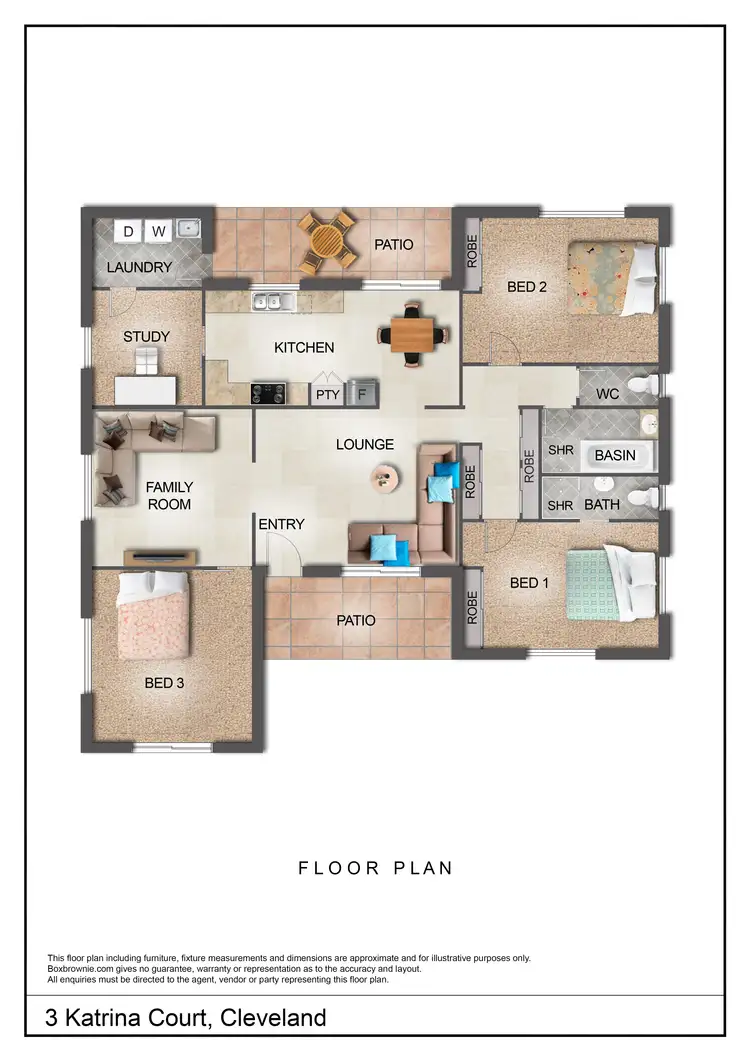 Floorplan of Homely house listing, 3 Katrina Court, Cleveland QLD 4163