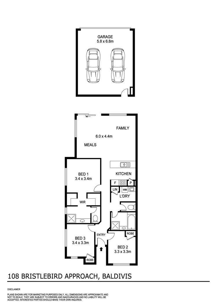 Floorplan of Homely house listing, 108 Bristlebird Approach, Baldivis WA 6171
