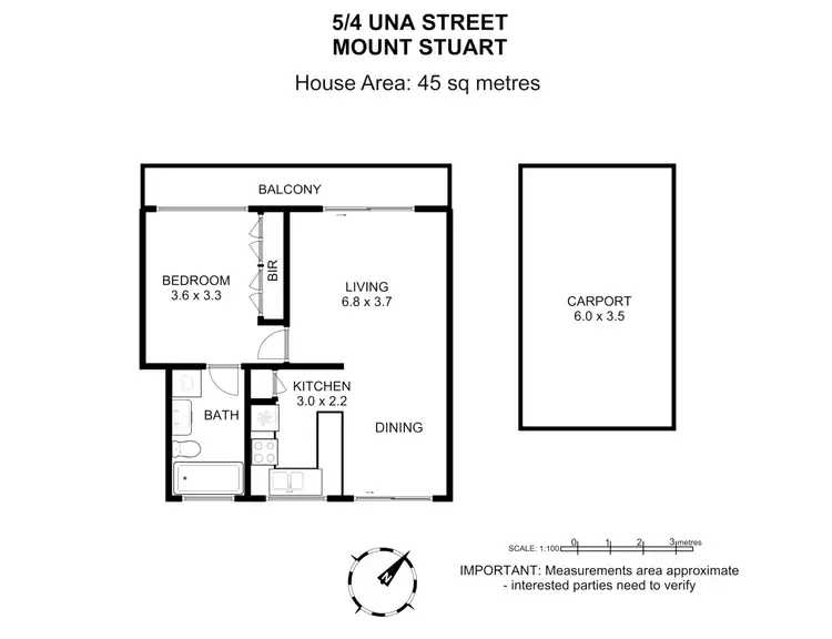 Floorplan of Homely unit listing, 5/4 Una Street, Mount Stuart TAS 7000