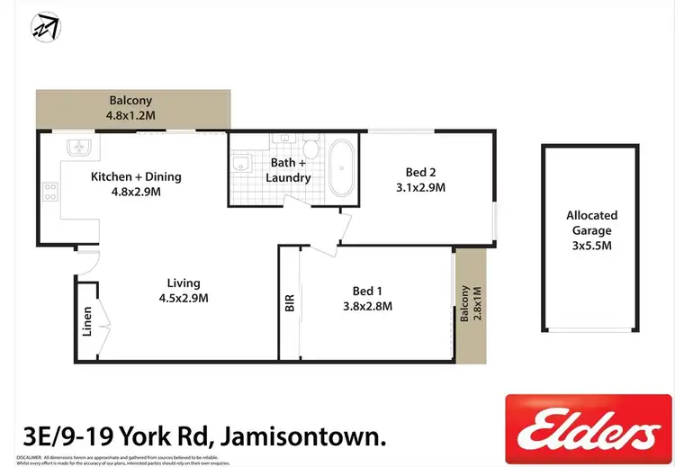Floorplan of Homely apartment listing, 3E/9-19 York Road, Jamisontown NSW 2750