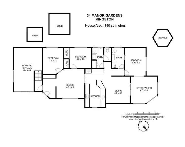 Floorplan of Homely house listing, 34 Manor Gardens, Kingston TAS 7050
