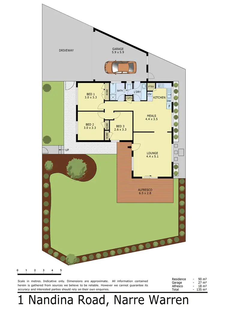 Floorplan of Homely house listing, 1 Nandina Road, Narre Warren VIC 3805