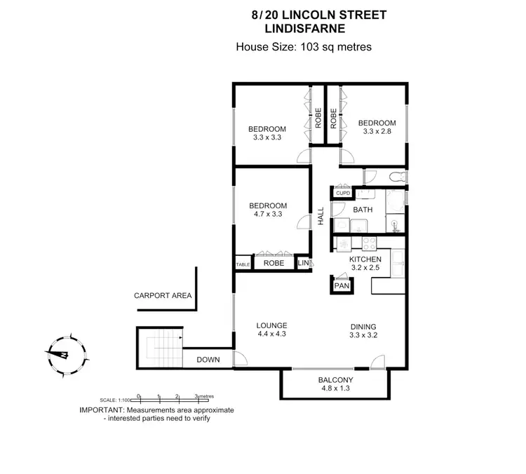 Floorplan of Homely unit listing, 8/20 Lincoln Street, Lindisfarne TAS 7015