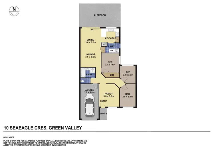 Floorplan of Homely semi-detached listing, 10 Seaeagle Cres, Green Valley NSW 2168