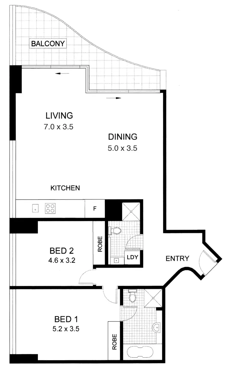 Floorplan of Homely apartment listing, 1801/184 Forbes Street, Darlinghurst NSW 2010