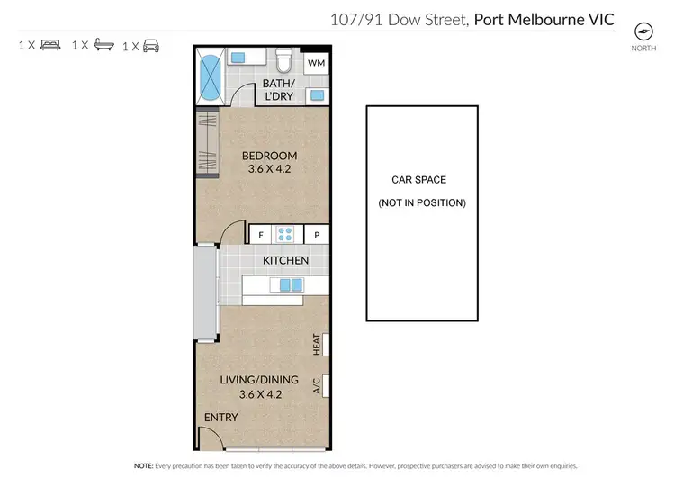 Floorplan of Homely apartment listing, 107/91 Dow Street, Port Melbourne VIC 3207