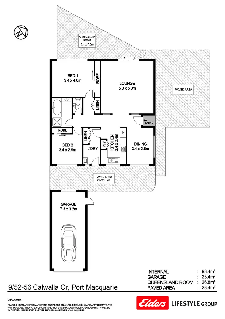 Floorplan of Homely villa listing, 9/52-56 Calwalla Crescent, Port Macquarie NSW 2444