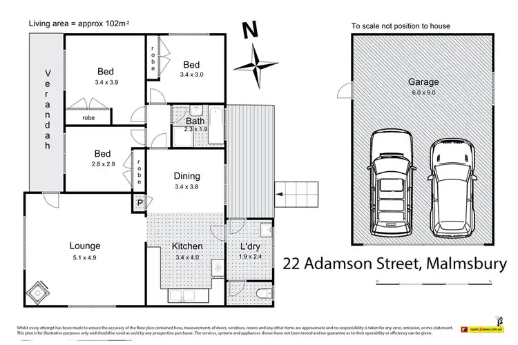 Floorplan of Homely house listing, 22 Adamson St, Malmsbury VIC 3446