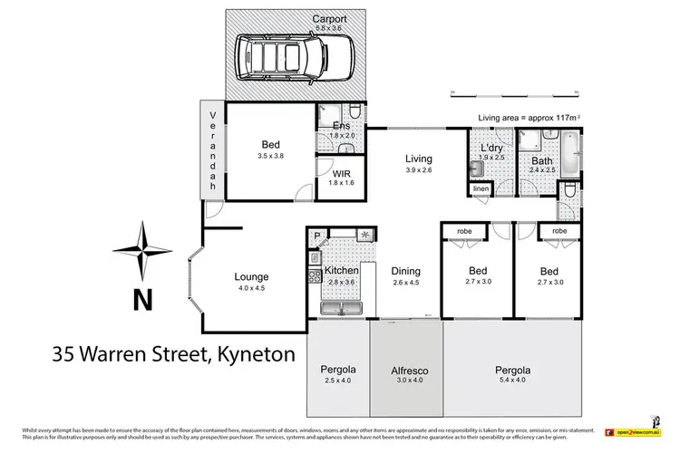 Floorplan of Homely house listing, 35 Warren Street, Kyneton VIC 3444
