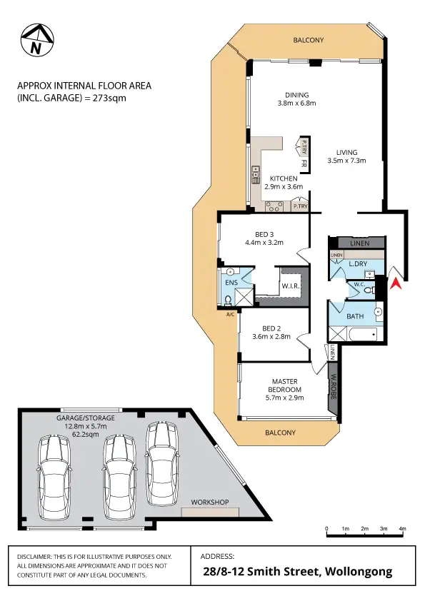 Floorplan of Homely apartment listing, 28/8-12 Smith Street, Wollongong NSW 2500
