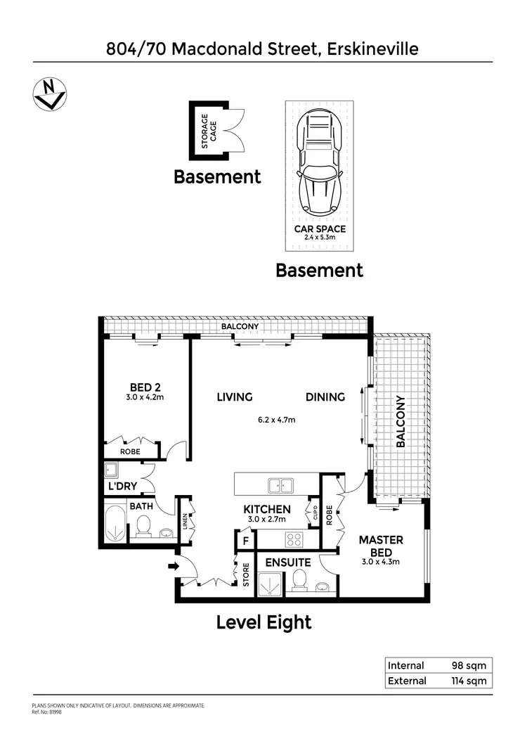 Floorplan of Homely unit listing, 804/70 Macdonald Street, Erskineville NSW 2043