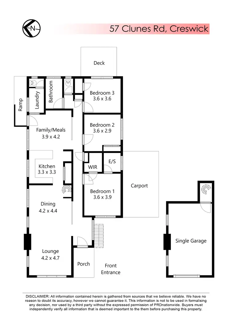 Floorplan of Homely house listing, 57 Clunes Road, Creswick VIC 3363