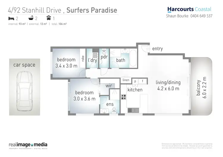 Floorplan of Homely apartment listing, 4/92 Stanhill Drive, Chevron Island QLD 4217