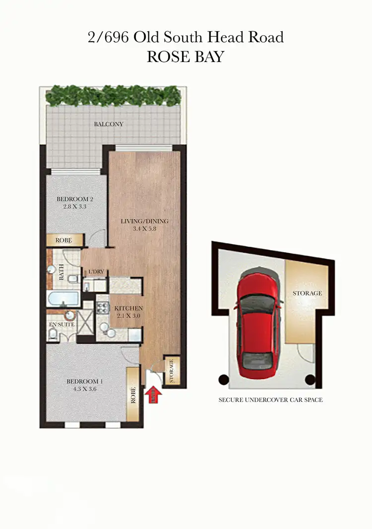 Floorplan of Homely apartment listing, 2/696 Old South Head Road, Rose Bay NSW 2029