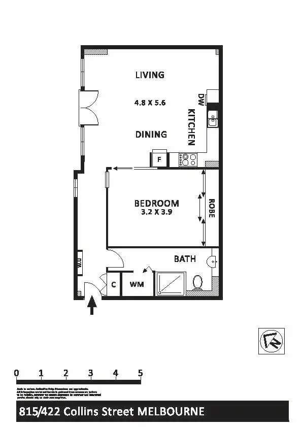 Floorplan of Homely apartment listing, 815/422 Collins Street, Melbourne VIC 3000