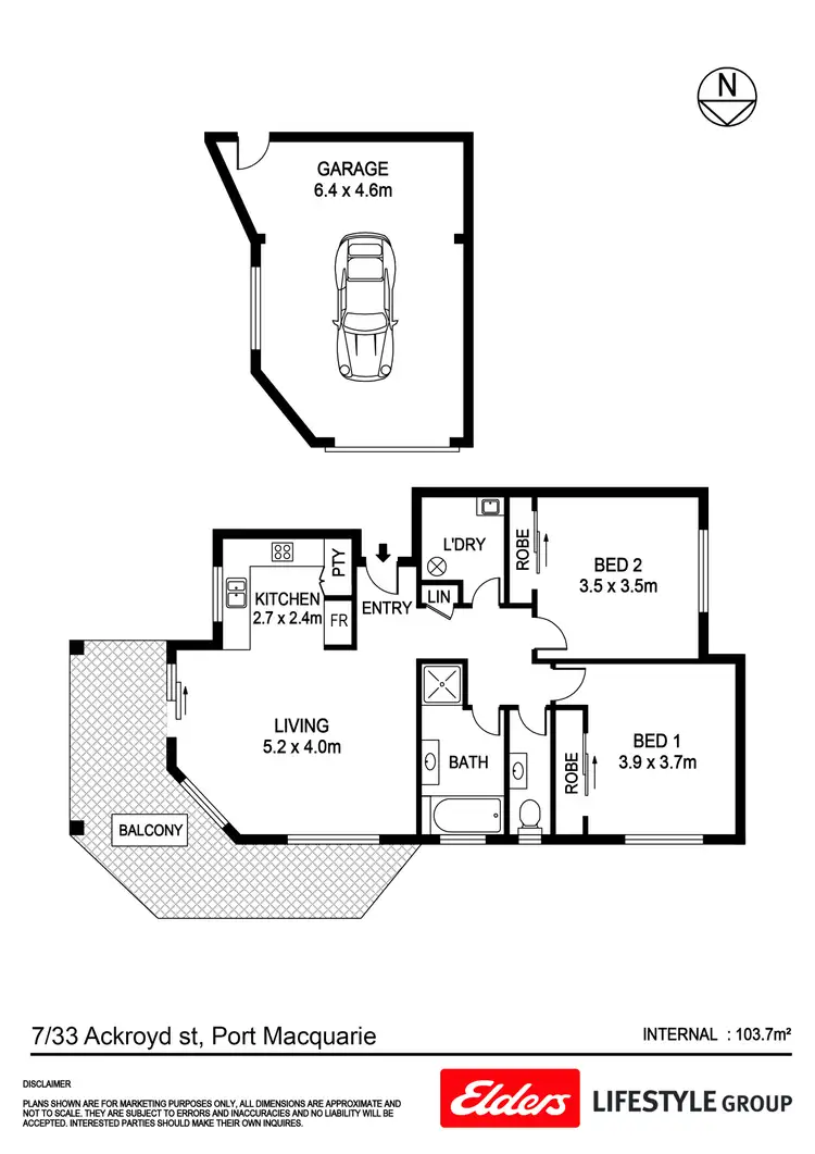 Floorplan of Homely unit listing, 7/33 Ackroyd Street, Port Macquarie NSW 2444