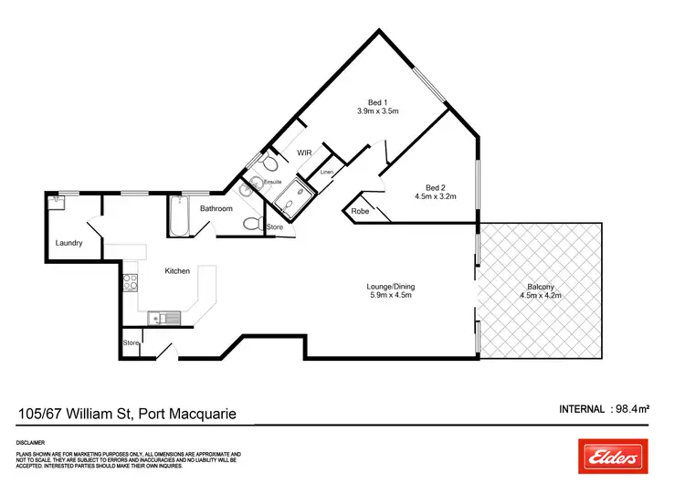 Floorplan of Homely unit listing, 5/67 William Street, Port Macquarie NSW 2444