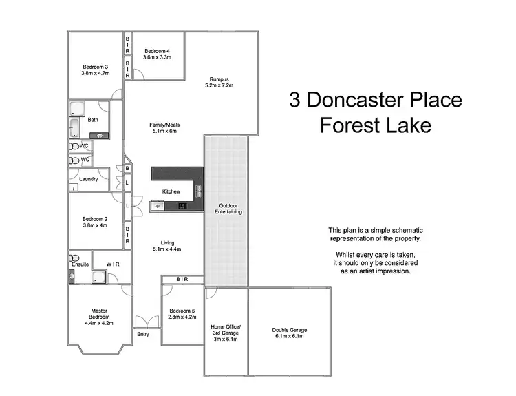 Floorplan of Homely house listing, 3 Doncaster Place, Forest Lake QLD 4078
