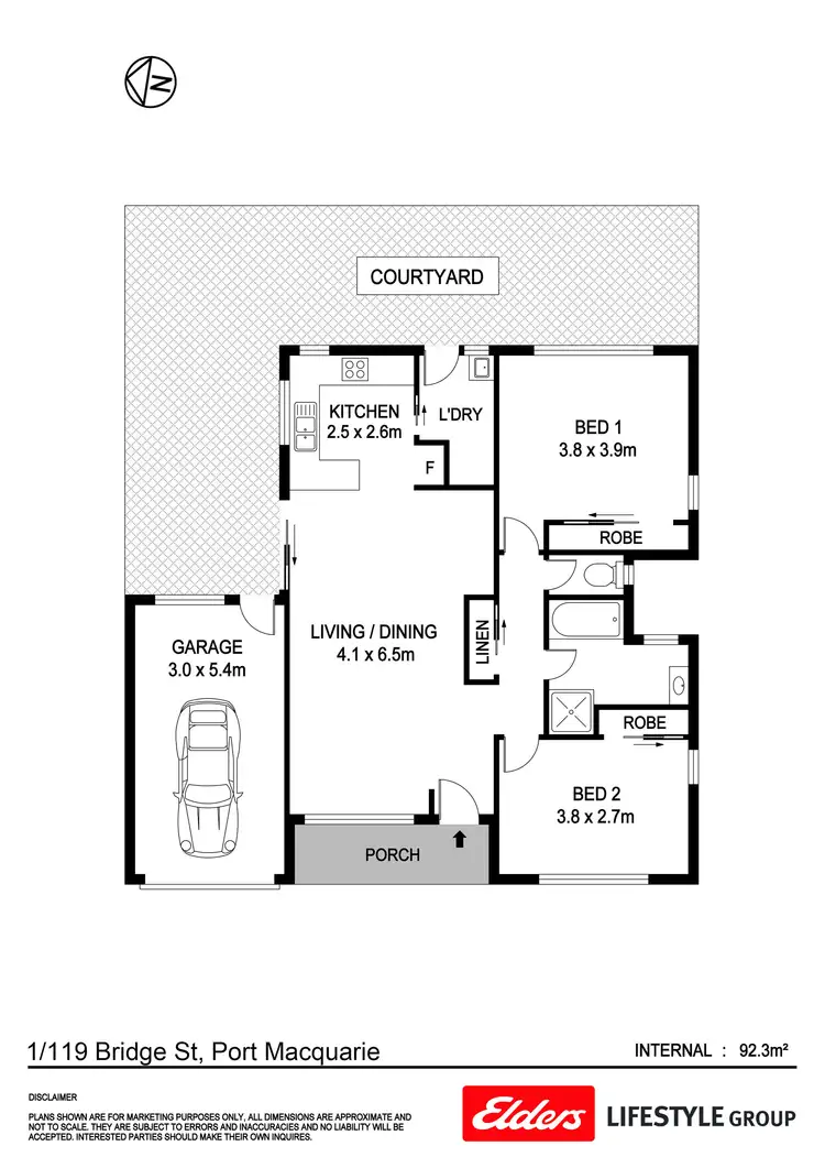 Floorplan of Homely villa listing, 1/119 Bridge Street, Port Macquarie NSW 2444