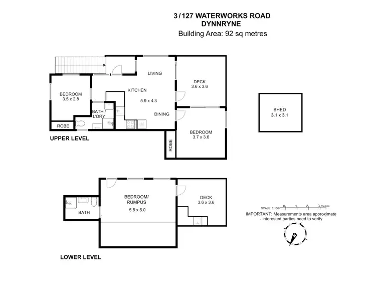 Floorplan of Homely house listing, 3/127 Waterworks Road, Dynnyrne TAS 7005