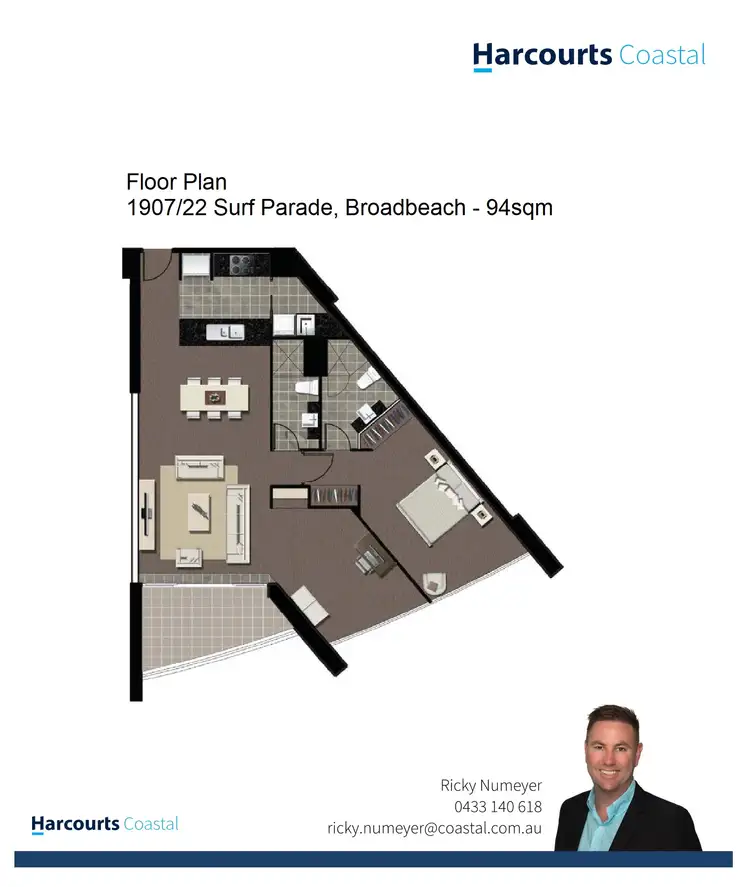 Floorplan of Homely apartment listing, 1907/22 Surf Parade, Broadbeach QLD 4218