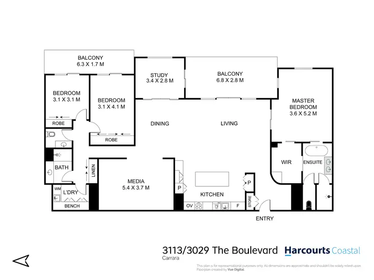 Floorplan of Homely apartment listing, 3113/3029 The Boulevard, Carrara QLD 4211