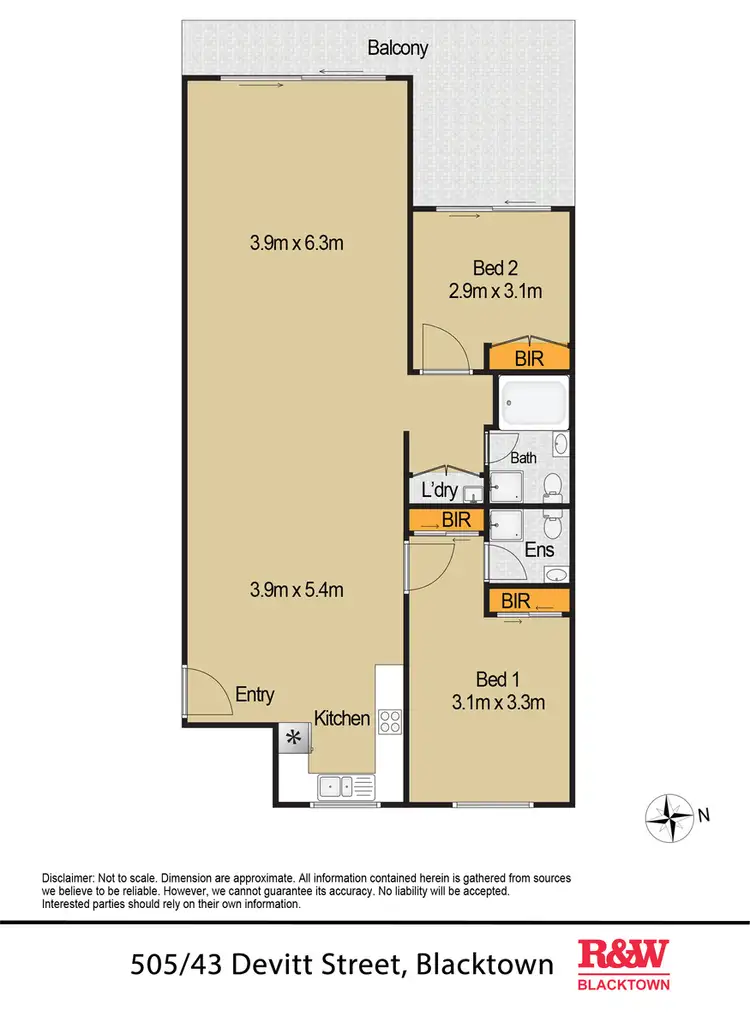 Floorplan of Homely unit listing, 505/43 Devitt Street, Blacktown NSW 2148