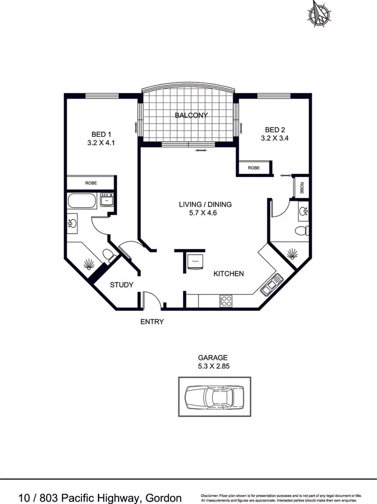 Floorplan of Homely unit listing, A10/803 Pacific Highway, Gordon NSW 2072